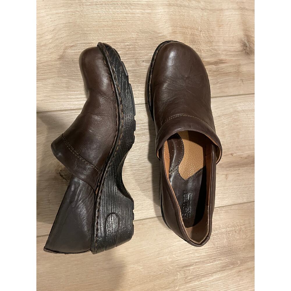 Born Brown Leather Clogs Womens M/W 40/8.5 - Picture 5 of 9